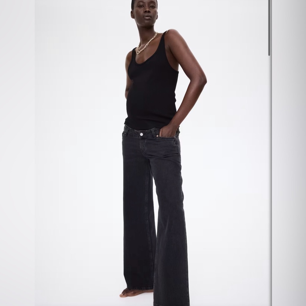 H&M Maternity Black Flare & Wide Leg Jeans